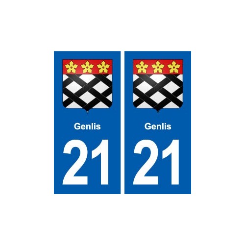 21 Genlis logo autocollant plaque stickers ville