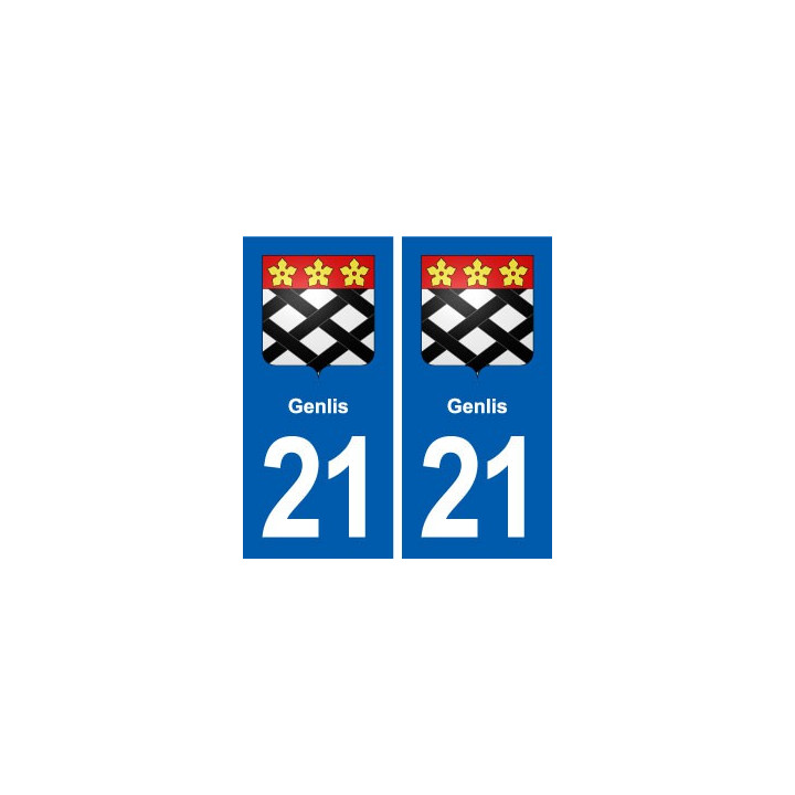 21 Genlis logo autocollant plaque stickers ville