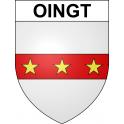 Pegatinas escudo de armas de Oingt adhesivo de la etiqueta engomada