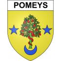 Pegatinas escudo de armas de Pomeys adhesivo de la etiqueta engomada