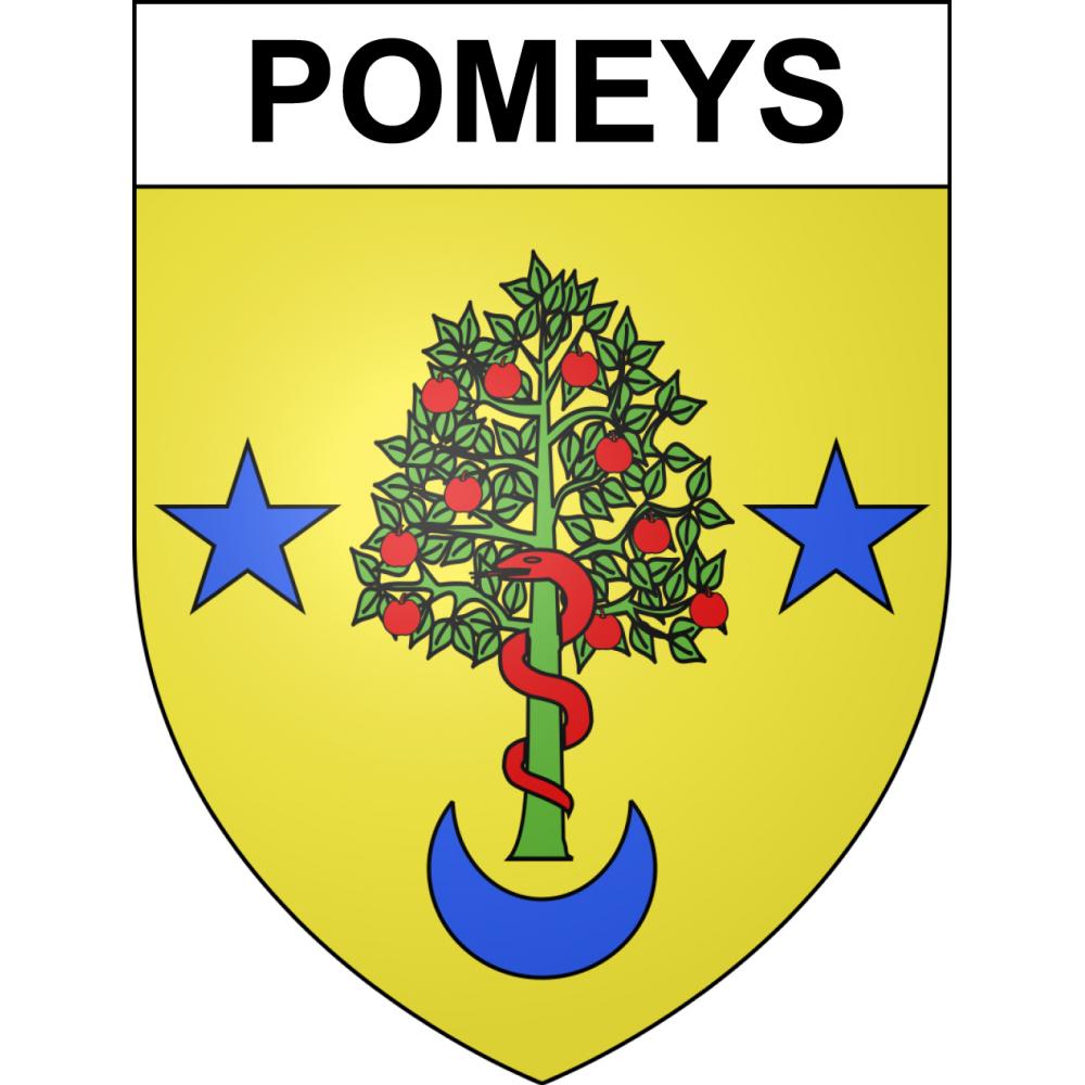 Pomeys Sticker wappen, gelsenkirchen, augsburg, klebender aufkleber
