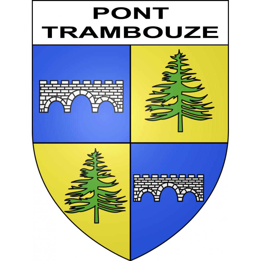 Pegatinas escudo de armas de Pont-Trambouze adhesivo de la etiqueta engomada