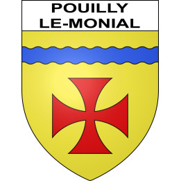 Pouilly-le-Monial Sticker wappen, gelsenkirchen, augsburg, klebender aufkleber