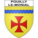 Pegatinas escudo de armas de Pouilly-le-Monial adhesivo de la etiqueta engomada