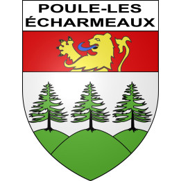 Poule-les-Écharmeaux Sticker wappen, gelsenkirchen, augsburg, klebender aufkleber