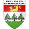 Poule-les-Écharmeaux Sticker wappen, gelsenkirchen, augsburg, klebender aufkleber