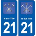 21 Genlis blason autocollant plaque stickers ville