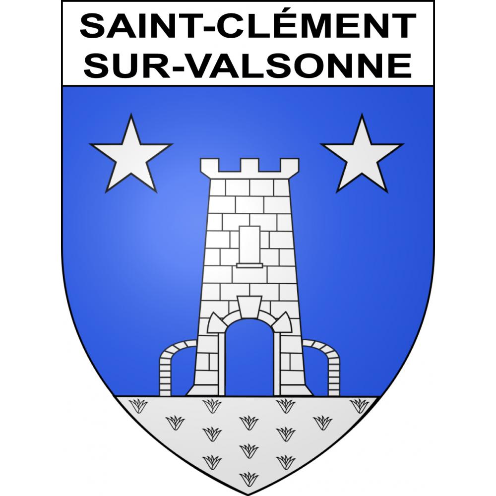 Pegatinas escudo de armas de Saint-Clément-sur-Valsonne adhesivo de la etiqueta engomada