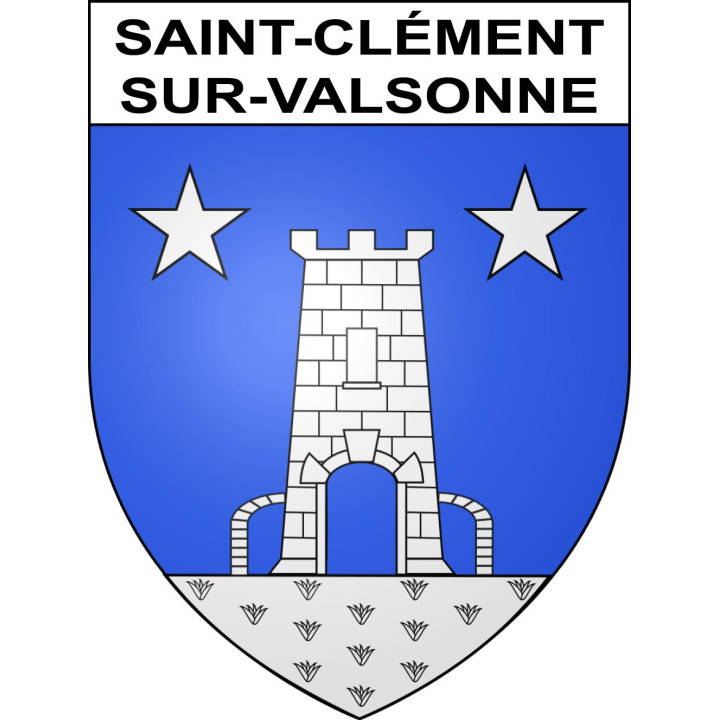 Stickers coat of arms Saint-Clément-sur-Valsonne adhesive sticker