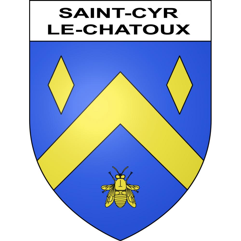 Pegatinas escudo de armas de Saint-Cyr-le-Chatoux adhesivo de la etiqueta engomada