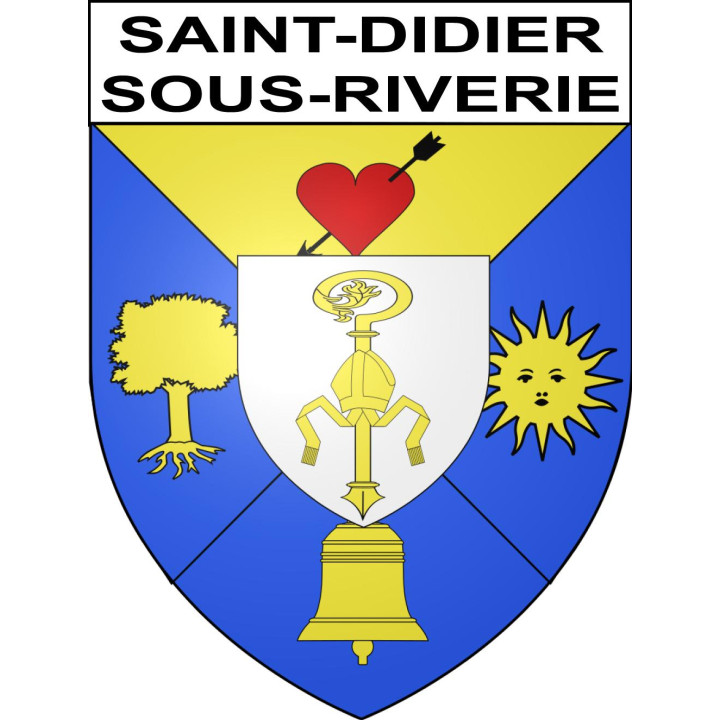Pegatinas escudo de armas de Saint-Didier-sous-Riverie adhesivo de la etiqueta engomada