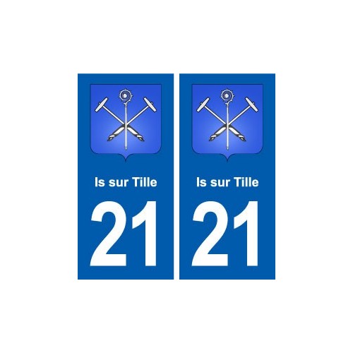 21 Genlis blason autocollant plaque stickers ville