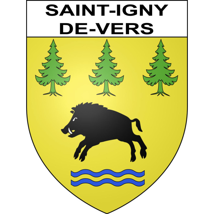 Saint-Igny-de-Vers 69 ville sticker blason écusson autocollant adhésif