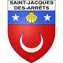 Pegatinas escudo de armas de Saint-Jacques-des-Arrêts adhesivo de la etiqueta engomada