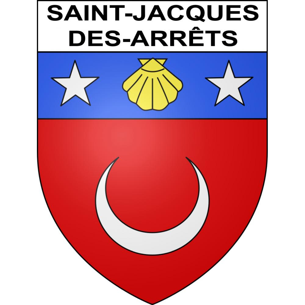 Pegatinas escudo de armas de Saint-Jacques-des-Arrêts adhesivo de la etiqueta engomada
