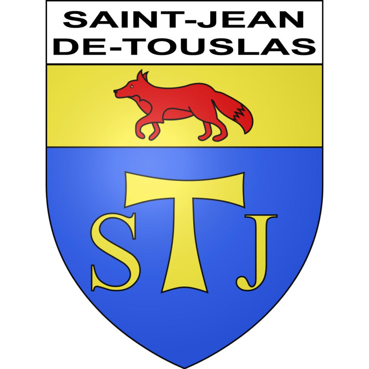 Pegatinas escudo de armas de Saint-Jean-de-Touslas adhesivo de la etiqueta engomada