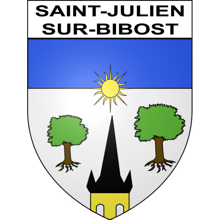 Stickers coat of arms Saint-Julien-sur-Bibost adhesive sticker