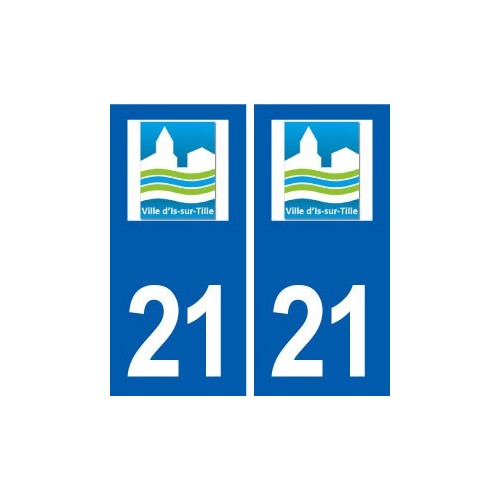 21 Is-sur-Tille blason autocollant plaque stickers ville