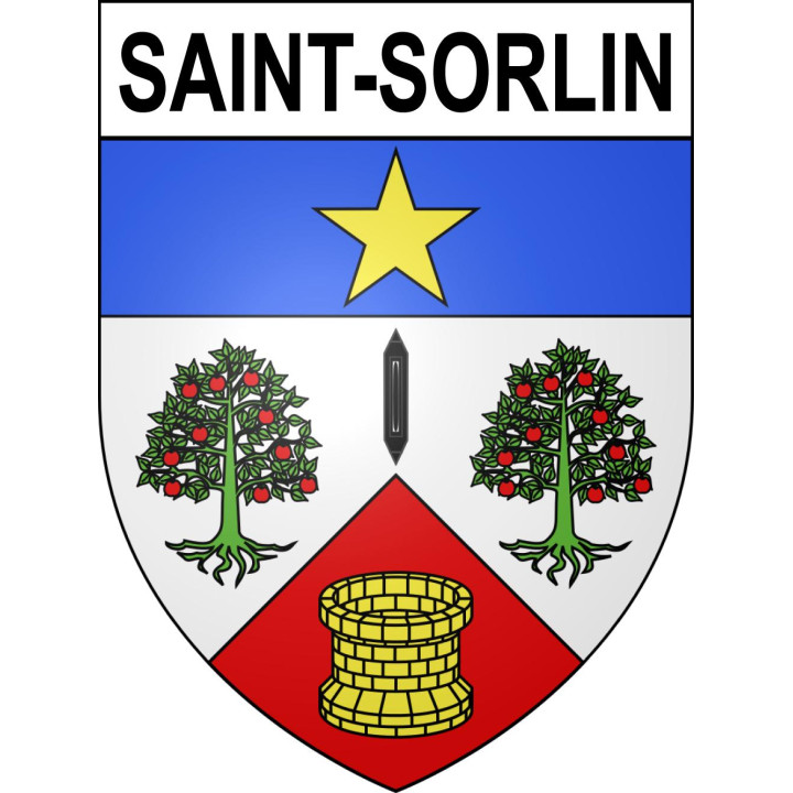 Saint-Sorlin 69 ville sticker blason écusson autocollant adhésif