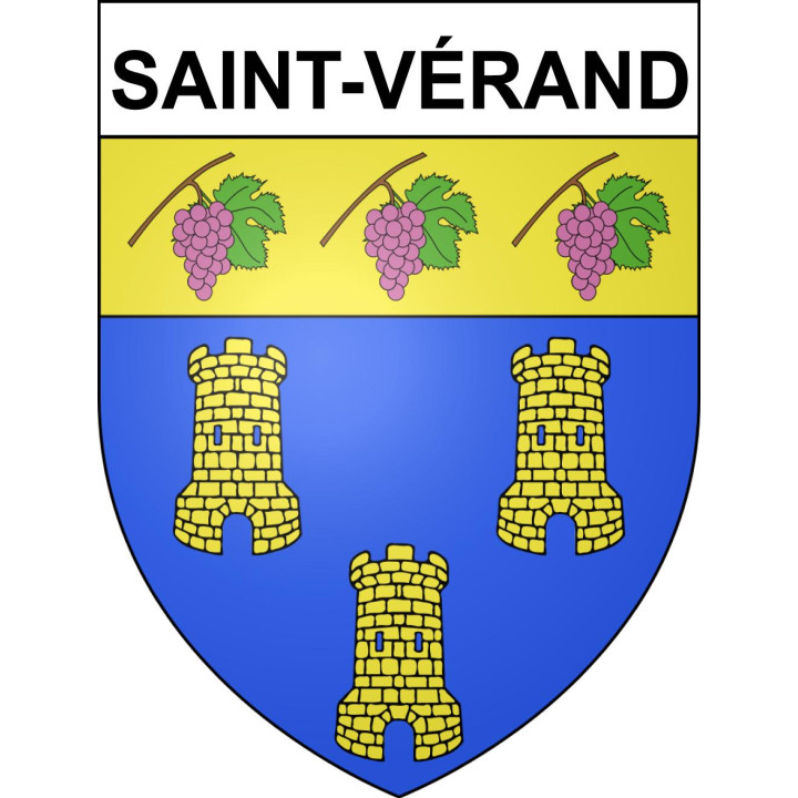 Pegatinas escudo de armas de Saint-Vérand adhesivo de la etiqueta engomada