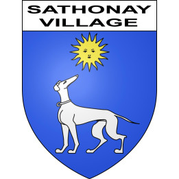 Pegatinas escudo de armas de Sathonay-Village adhesivo de la etiqueta engomada