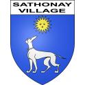 Sathonay-Village 69 ville sticker blason écusson autocollant adhésif