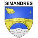 Pegatinas escudo de armas de Simandres adhesivo de la etiqueta engomada
