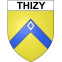 Pegatinas escudo de armas de Thizy adhesivo de la etiqueta engomada
