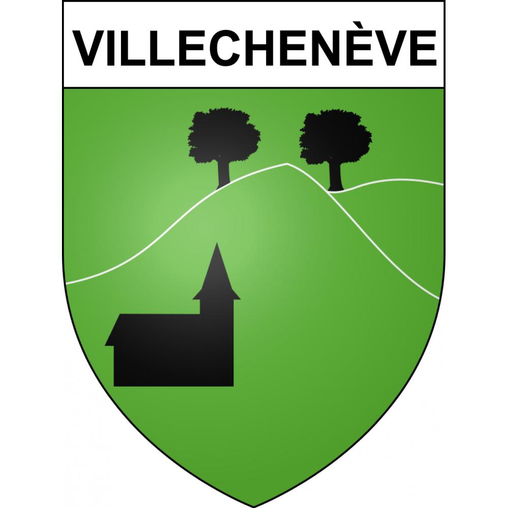 Pegatinas escudo de armas de Villechenève adhesivo de la etiqueta engomada
