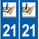21 Is-sur-Tille logo autocollant plaque stickers ville