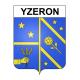 Pegatinas escudo de armas de Yzeron adhesivo de la etiqueta engomada