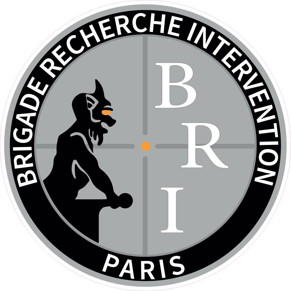BRI Brigade Recherche Intervention Paris argenté autocollant sticker logo368