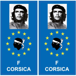 F Europe Corsica drapeau Che Guevara droit autocollant voiture sticker