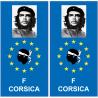 F Europe Corsica drapeau Che Guevara droit autocollant voiture sticker