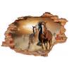 chevaux au galop brique autocollant sticker logo368