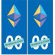 Ethereum logo plaque immatriculation numéro au choix voiture autocollant sticker logo54