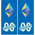 Ethereum logo plaque immatriculation numéro au choix voiture autocollant sticker logo54