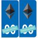 Ethereum logo noir plaque immatriculation numéro au choix voiture autocollant sticker logo87
