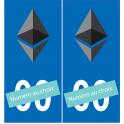 Ethereum logo noir plaque immatriculation numéro au choix voiture autocollant sticker logo87