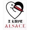 I love alsace cigogne coeur autocollant sticker logo852