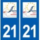 21 Nuits-Saint-Georges logo autocollant plaque stickers ville