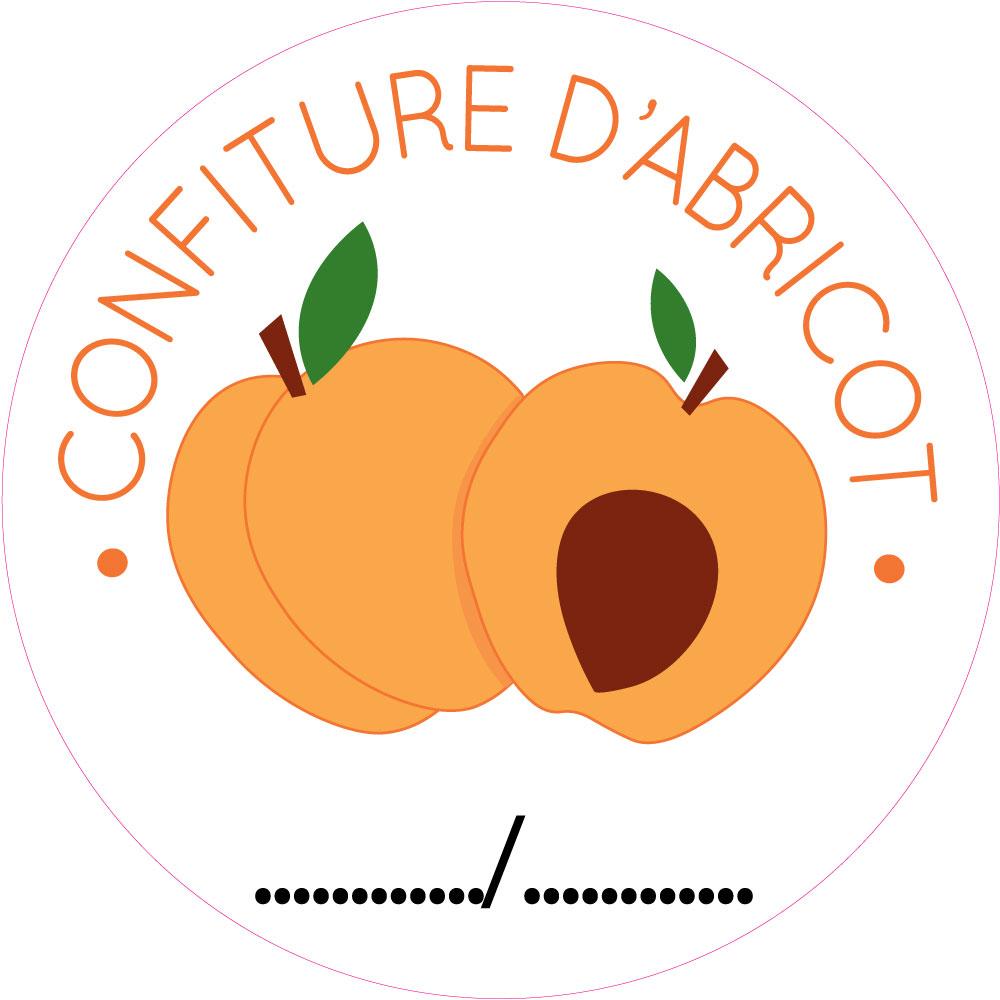 Lot de 64 Confiture d'Abricot Etiquettes fait maison fruit illustration autocollant sticker logo27
