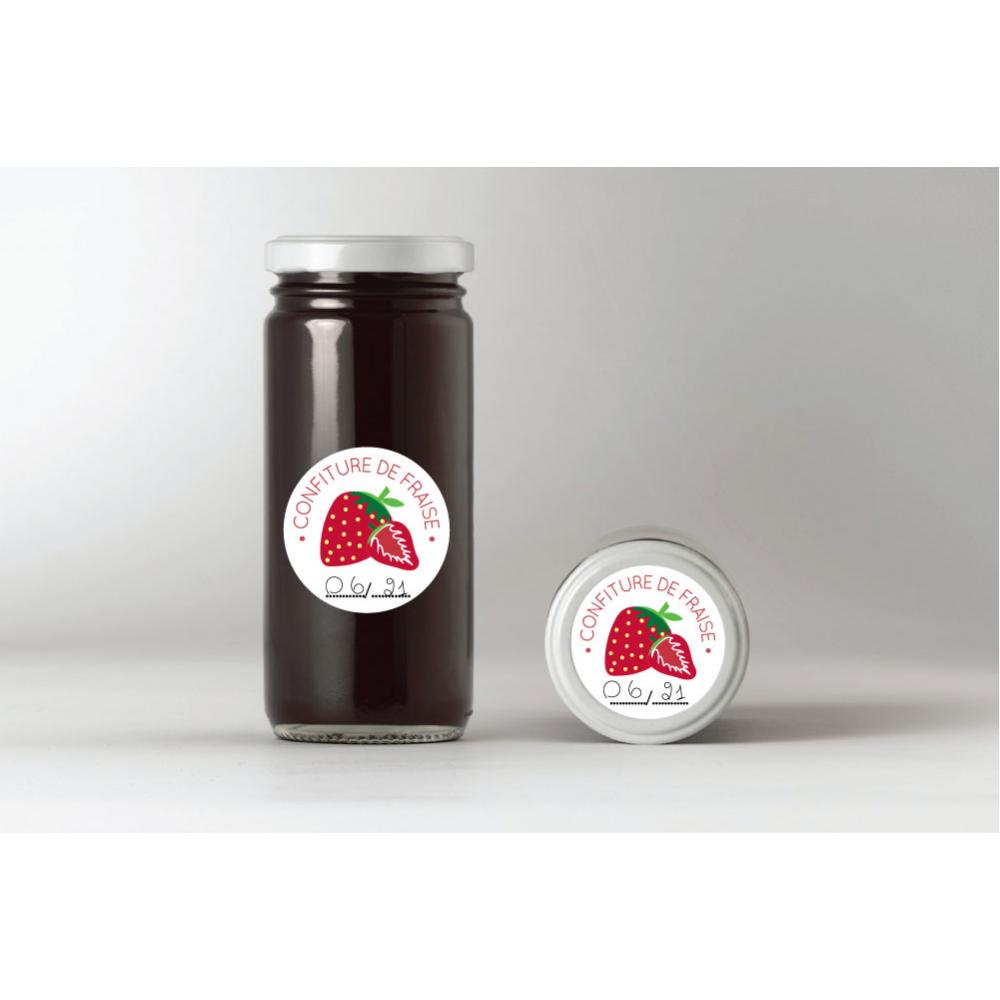 Étiquettes confitures fraises - Impression étiquettes en rouleau