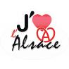 J'aime l'Alsace coeur logo autocollant sticker logo476