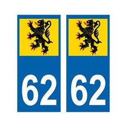 62 Flandres autocollant plaque