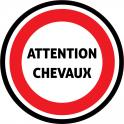 Attention chevaux panneau attention autocollant sticker logo587