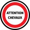 Attention chevaux panneau attention autocollant sticker logo587