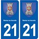 21 Semur-en-Auxois logo autocollant plaque stickers ville