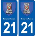 21 Semur-en-Auxois logo autocollant plaque stickers ville
