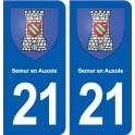21 Semur-en-Auxois logo autocollant plaque stickers ville